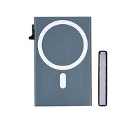 Minimalist RFID Blocking Card Holder Wallet, Slim Aluminum Design, Black, with Quick Access Pull Tab, Modern Credit Card Organizer, Grey, Modern