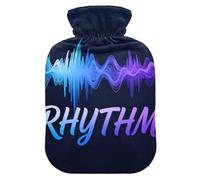 Minimalist Rhythm Blue Purple Gradient Water Bottle for hot Water with Soft Cover, 2L hot compresses for The Body for Arthritis, Pain Relief, Bolsa de agua Caliente para el Dolor