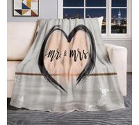 Minimalist Romantic Lightweight Breathable Throw Blanket, Pink Black Plush Flannel Printed Blankets, Hearts Text Soft Warm Decorative Throw Blanket for Bedroom Living Room Travel Office, 100 x 130 cm