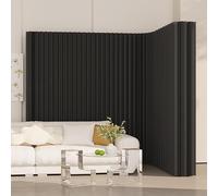 Minimalist Room Divider & Folding Sn Extendable 180cm Tall x 300cm Wide Versatile Black Partit for Home Office and Studio Spaces