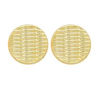 Minimalist Round Disc Statement Stud Earrings for Women Gold-Toned Acrylic Wave Texture Earring Boho Geometric Circle Drop Studs Fashion Vintage Jewelry for Holiday Party