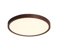 Minimalist round Wood Grain Thin Close to Ceiling Light Modern 3 Color Temperatures Dimmable Flush Mount Ceiling Light for Bedroom Kitchen Dining Room Ceiling Lamp(Walnut Color,Diameter 40Cm)/Walnut C