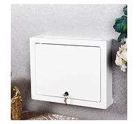 Minimalist Router Organizer Hub Information Box Cover Bracket Wall-Mounted with Lock (Color : White, Size : Small-38cm)