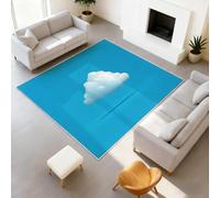Minimalist Scandinavian Modern Area Rug, 80 x 150 cm Machine Washable Blue Sky White Clouds Rug Mat, Soft Non-Slip Washable Large Rugs, Print Carpet for Living Room Bedroom Bedside