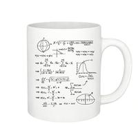 Minimalist Science Ceramic Mug - Math Physics Chemistry Biology Sleek Cup, Premium Gift for STEM Enthusiasts, Dishwasher Safe