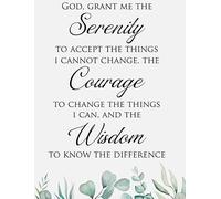 Minimalist Scripture Art God Grant Me The Serenity Prayer Canvas Print for Modern Farmhouse Bathroom Office Decor(Framed,08x12inch(20x30cm))