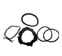 Minimalist Scrunchies and Elastic Rhinestone Hair Bands for Women Girls Designer Hair Accessories (Pearl 5 pieces)