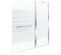 Minimalist Shower Bath Screen with Doors Tempered Glass 140 x 120 cm Silver Tuapi