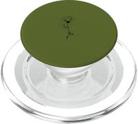 Minimalist Single Rose Stem Art for Women - Green PopSockets PopGrip for MagSafe