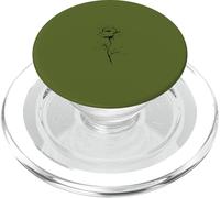 Minimalist Single Rose Stem Art for Women - Green PopSockets PopGrip for MagSafe