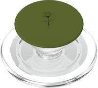 Minimalist Single Rose Stem Art for Women - Green PopSockets PopGrip for MagSafe