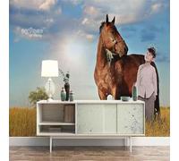 Minimalist Sky Prairie Animal Horse People 3D Wallpaper Luxury Home Dining Decor Paste Sofa Living Room The Wall for Bedroom Mural-400cm×280cm