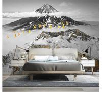 Minimalist Sky Snow Capped Mountains Flying Birds Landscape 3D Wallpaper Luxury Home Dining Decor Paste Sofa Living Room The Wall for Bedroom Mural-200cm×140cm