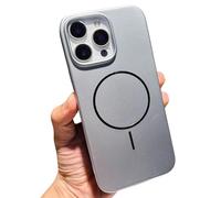 Minimalist Slimmer Magnetic Phone Case,Frosted Non Slip Case Support Wireless Charging Phone Cover,Anti-Scratch Matte Hard PC,for iPhone 11/12/13/14/15/16/17 (Silver,iPhone16 Plus)