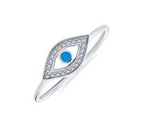 Minimalist Small .925 Sterling Silver Midi Knuckle 1MM Band Stackable Delicate CZ Halo Evil Eye Ring For Women Teen