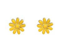 Minimalist Small Daisy Flower Stud Earrings for Women Enamel Yellow White Floral Studs Earring Chic Body Piercing Jewelry for Mother Daughter