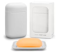 Minimalist Soap Case with Removable Draining Tray, Leak-Proof Travel Soap Container with Silicone Seal, Compact Portable Soap Dish, Gray, 1 Pack