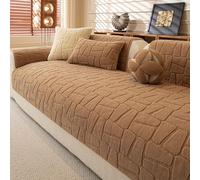 Minimalist Sofa Cover, Super Soft Plush & Non-Slip Washable Protector for 1-4 Seater Sectional Couches Brown 70 * 210cm/27.56 * 82.68in