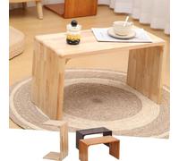 Minimalist Solid Wood C-Shape Side Table - Multi-Functional End Table & Small TV Tray for Sofa or Nightstand - Modern Furniture for Living Room & Bedroom