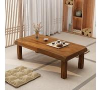 Minimalist Solid Wood Coffee TableNew Chinese Style DualUse for Small Living Room & Balcony Home Dining & Tea Table (Brown 80x60x45cm / 31.5x23.6x17.7in)