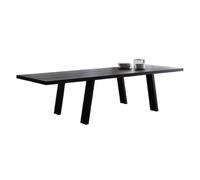 Minimalist Solid Wood Desk - Modern Black Dining Table for Home & Office - Rectangular Conference Table for Studio, Workstation & Meetings - Stylish & Functional