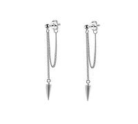 Minimalist Spike Tassel Threader Chain Dangle Drop Earrings for Men Women Stainless Steel Ball Stud Geometric Dangling Hanging Fashion Punk Vintage Personalized Jewelry Birthday Xmas