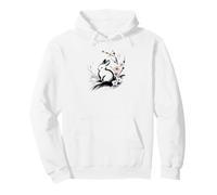 Minimalist Spring Zen Rabbit Cherry Blossoms Pullover Hoodie