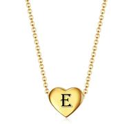 Minimalist Stainless Steel Heart-Shaped Gold Pendant With 26 English Letters Necklace Made Of Titanium Steel For Women