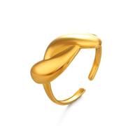 Minimalist Statement Ring for Women Irregular Geometry Adjustable Open Band Rings Stainless Steel Eternity Finger Band Chic Jewelry, Adjustable, Stainless Steel, No Gemstone