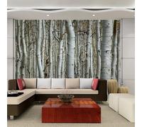 Minimalist Stereo Fresh and Beautiful Forest Tree Trunks 3D Wallpaper Silky Texture Home Study Office Grey Dining Room Sofa Bedroom Living Room TV Backdrop-200cm×140cm