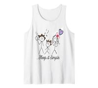 Minimalist Stickman Drawing with Inspiring Keep It Simple Tank Top