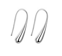Minimalist Style Earrings Drop-Shaped Ear Hooks Teardrop with Glossy Finish Durable Urban Glamour Lightweight Club Jewelry for Silver