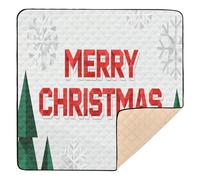 Minimalist - Style "Merry Christmas" Design Cute Foldable Baby Activity Play Mat for Floor Water Resistant Travel Play Mat for Baby Toddler Infant, 50'' x 50''
