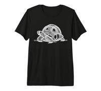 Minimalist Sulcata Tortoise Line Art Drawing Design Premium T-Shirt