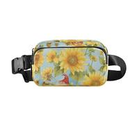 Minimalist Summer Sunflower Floral Fashion Waist Bag Fanny Pack for Women Men Teens Large Capacity Sling Chest Bag with Adjustable Strap for Travel Vacation Running