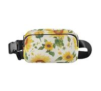 Minimalist Summer Sunflower Floral Stylish Waist Bag Fanny Pack for Men Women Multipurpose Sling Bag Travel Accessory with Adjustable Strap for Travel Gym Work