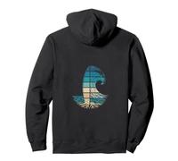 Minimalist Surfer Wave Nature Sunset Art Pullover Hoodie