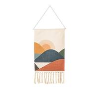 Minimalist Tapestry Wall Hanging - Boho Woven Tassel Wall Decor - Sunrise And Sunset Tapestry With Tassels - Wall Hanging Nature Landscape Tapestry | For Home Decorations Bedroom Dorm