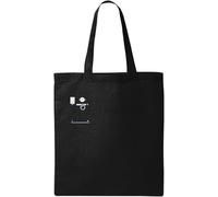 Minimalist Technology Concept Design Natural Cotton Tote Bag Black