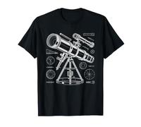 Minimalist Telescope Tube Truss Line Art Builder Hobby T-Shirt