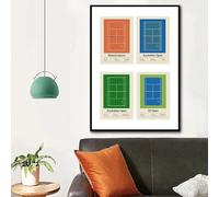 Minimalist Tennis Grand Slam Canvas Painting Posters Prints Modern Sport Ball Canvas Wall Art Pictures Living Room Office Home Decor 50x70cm Unframe