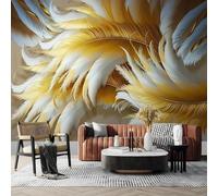 Minimalist Three Dimensiona Hand Drawn Golden Feathers 3D Wallpaper Luxury Home Dining Decor Paste Sofa Living Room The Wall for Bedroom Mural-430cm×300cm