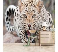 Minimalist Three Dimensional Animal Cheetah 3D Wallpaper Easy Install Feature Office Living Room Sofa Bedroom TV Background Wall Decoration-400cm×280cm