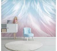 Minimalist Three Dimensional Beautiful Hand Drawn Feathers 3D Wallpaper Easy Install Feature Office Living Room Sofa Bedroom TV Background Wall Decoration-200cm×140cm