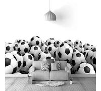 Minimalist Three Dimensional Black and White Football Art 3D Wallpaper Textured Silk Easy Install Living Room Sofa Bedroom Dining Room Home Decoration Wall-150cm×105cm