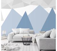 Minimalist Three Dimensional Blue Geometric Mountain Peaks 3D Wallpaper Easy Install Feature Office Living Room Sofa Bedroom TV Background Wall Decoration-250cm×170cm