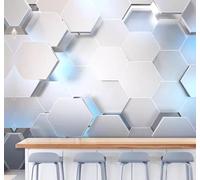 Minimalist Three Dimensional Geometric High Tech Barbershop 3D Wallpaper Easy Install Feature Office Living Room Sofa Bedroom TV Background Wall Decoration-400cm×280cm