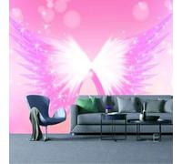 Minimalist Three Dimensional Pink Wings Art 3D Wallpaper Easy Install Feature Office Living Room Sofa Bedroom TV Background Wall Decoration-400cm×280cm