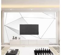 Minimalist Three Dimensional White Geometric Lines 3D Wallpaper Easy Install Feature Office Living Room Sofa Bedroom TV Background Wall Decoration-300cm×210cm