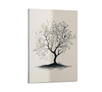 Minimalist Tree Wall Art Poster Elegant Black And White Botanical Silhouette Design Modern Nature Print Living Room Office Entryway Simple Aesthetic Canvas Decor Gift 08x12inch Frame